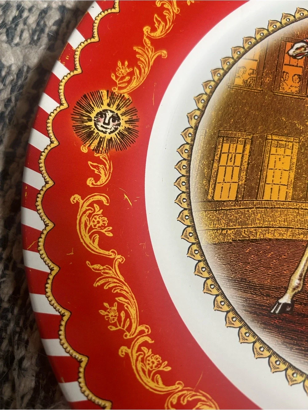Restoration Hardware Vintage Collectible Antique Circus Animal Tin 4 Set Plates